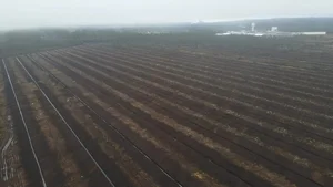 Drone image of drained Grimsås bog