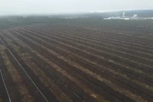 Drönarebild av utdikade mosse Grimsås