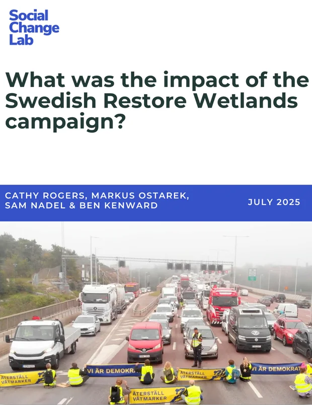 Cover page of the report on Restoring Wetlands produced by Social Change Lab