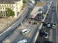 Flygbild av en motorvägsblockad