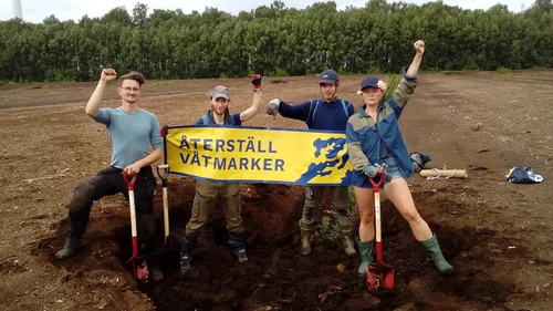 Aktivister på Ekebymossen igenpluggar en dike